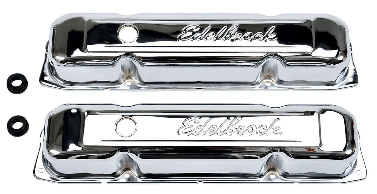 EDELBROCK Chrysler 361-383-400-413-426-440 '58-79, 3.6" overall height Signature Series Chrome Valve Covers ED4491 Autofit