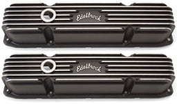 EDELBROCK Chrysler Big Block 383-440, 4" overall ht. Classic Aluminium Series Valve Covers - Black Finish ED41923 Autofit