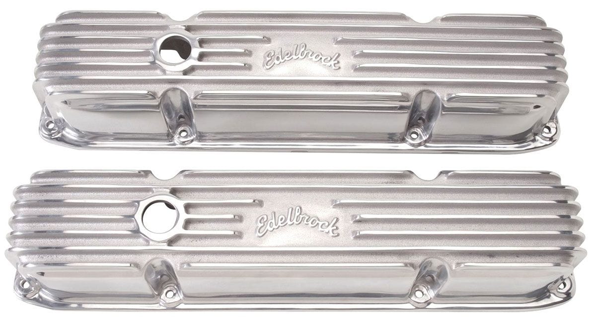 EDELBROCK Chrysler Big Block 383-440, 4" overall ht. Classic Aluminium Series Valve Covers - Polished Finish ED4192 Autofit