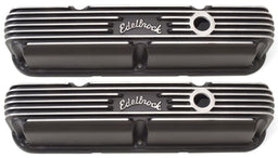 EDELBROCK Chrysler Small Block LA 318-340-360, 3-3/4" overall ht. Classic Aluminium Series Valve Covers - Black Finish ED41763 Autofit