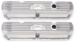 EDELBROCK Chrysler Small Block LA 318-340-360, 3-3/4" overall ht. Classic Aluminium Series Valve Covers - Polished Finish ED4176 Autofit
