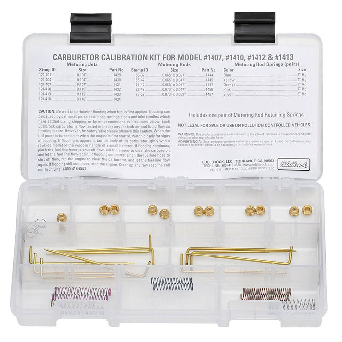EDELBROCK For ED1407, ED1410, ED1412, ED1413 Calibration Kit for Performer Series Carburettors ED1480 Autofit