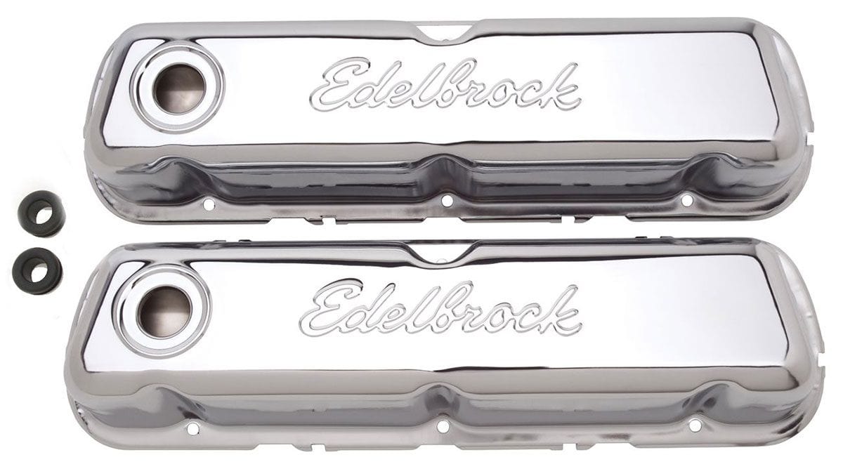EDELBROCK Ford 260-289-302 W (not Boss) and 351W, 3.7" overall height Signature Series Chrome Valve Covers ED4460 Autofit
