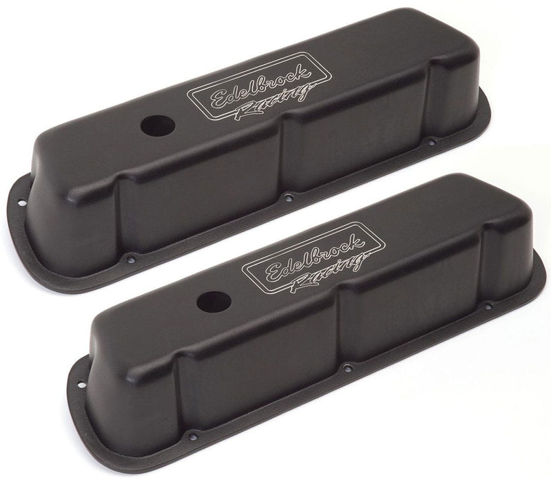 EDELBROCK Ford 289-302-351W, low profile, 2.75" Intake side/ 3.90" Exh side ove Victor Series Valve Covers - Black Finish ED41253 Autofit