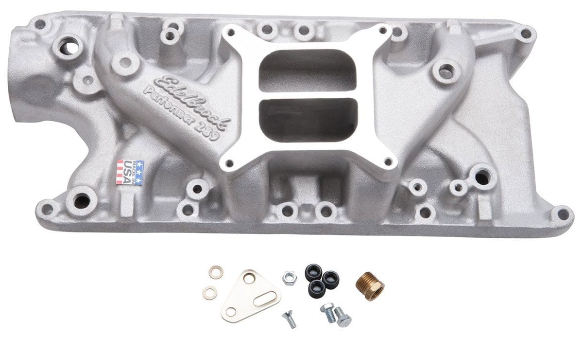 EDELBROCK Ford 289-302W, Idle - 5500 rpm, Dual Plane, non-EGR Performer Intake Manifold ED2121 Autofit