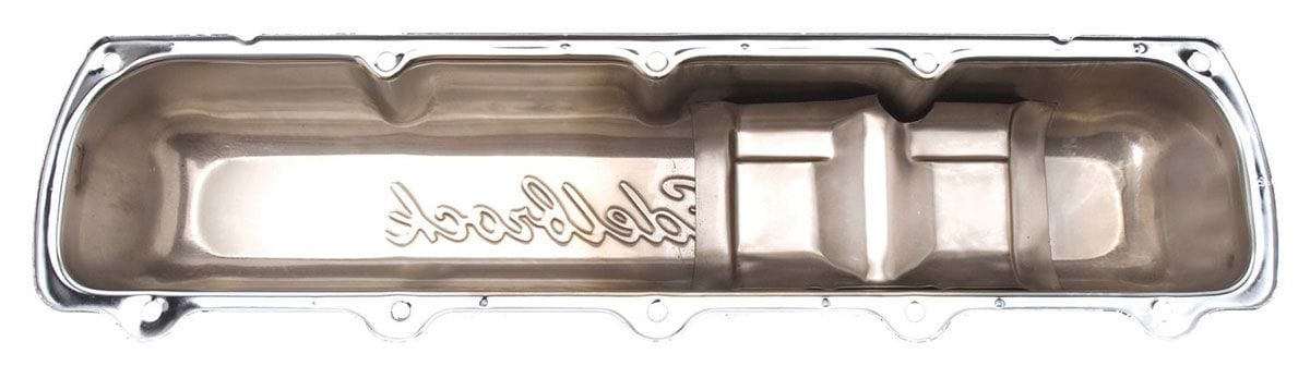 EDELBROCK Oldsmobile 350-455 V8 (fits 5 and 10-hole heads), 2.9" overall height Signature Series Chrome Valve Covers ED4485 Autofit