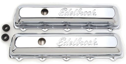 EDELBROCK Oldsmobile 350-455 V8 (fits 5 and 10-hole heads), 2.9" overall height Signature Series Chrome Valve Covers ED4485 Autofit