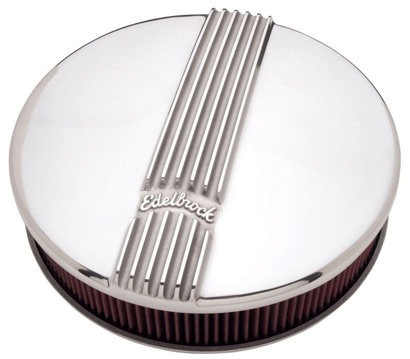 EDELBROCK Round Cast Air Cleaner for Single 4-barrel Carb with 3" element, 3.9" Classic Series Air Cleaners - Polished Finish ED4117 Autofit