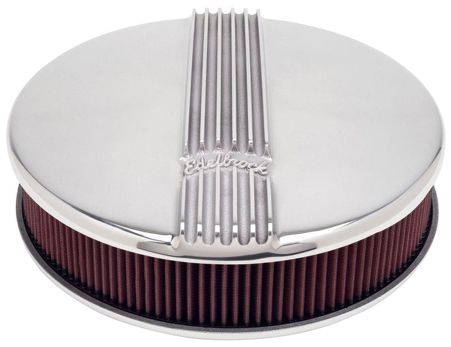 EDELBROCK Round Cast Air Cleaner for Single 4-barrel Carb with 3" element, 3.9" Classic Series Air Cleaners - Polished Finish ED4117 Autofit