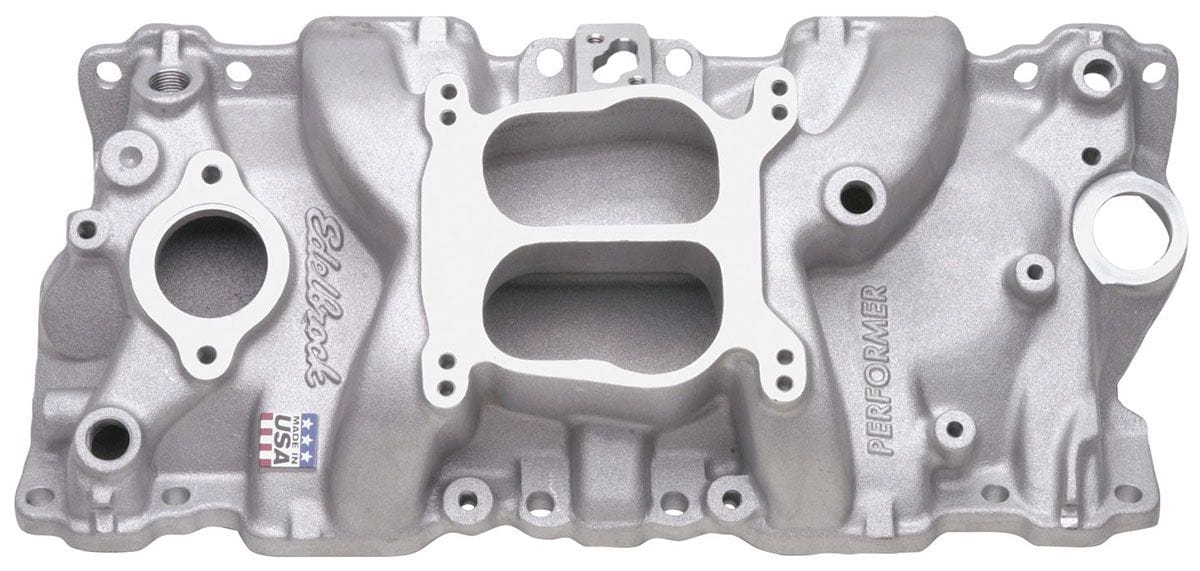 EDELBROCK SB Chevy 1987-95, Idle - 5500 rpm, Dual Plane, non-EGR, canted centre Performer Intake Manifold ED2104 Autofit