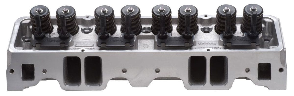 EDELBROCK SB Chevy, 64cc chambers, springs for hydraulic flat tappet & roller c E-210 Cylinder Heads - Pair - Complete ED5085 Autofit
