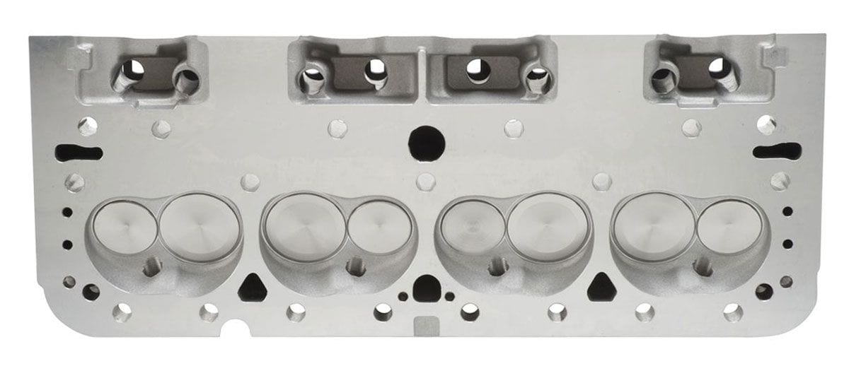 EDELBROCK SB Chevy, 64cc combustion chambers with angled plugs, 185cc Intake po Performer RPM Cylinder Heads - Single - Complete ED60999 Autofit