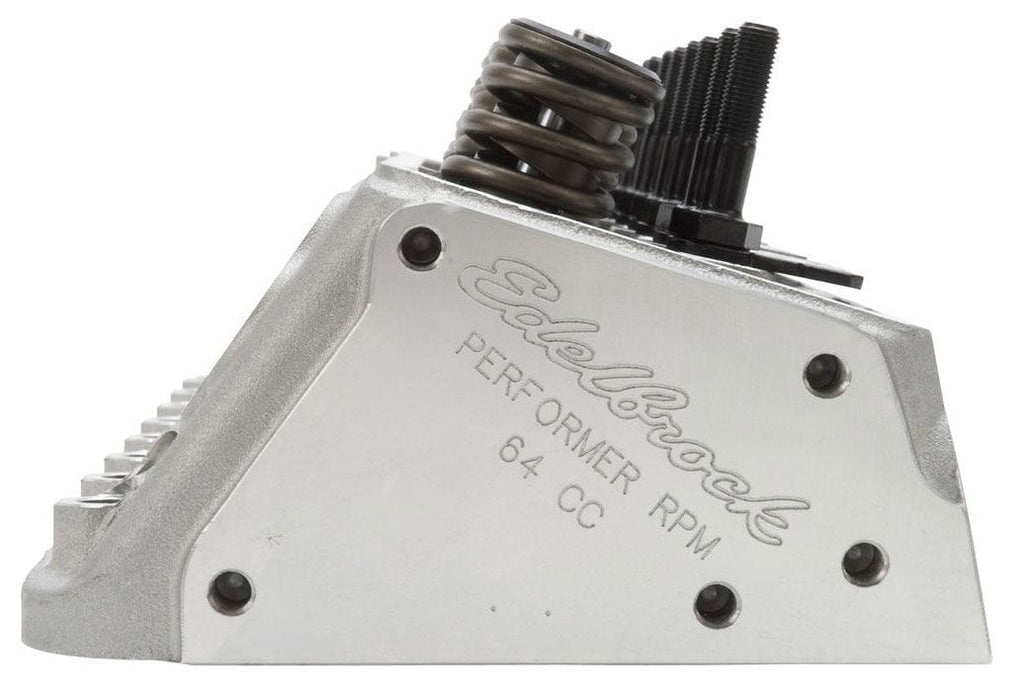 EDELBROCK SB Chevy, 64cc combustion chambers with angled plugs, 185cc Intake po Performer RPM Cylinder Heads - Single - Complete ED60999 Autofit