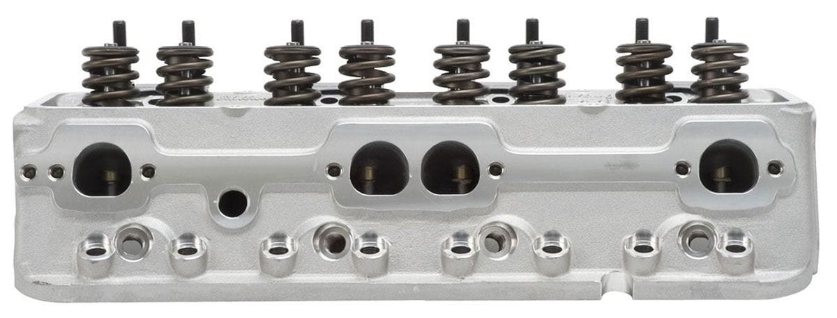 EDELBROCK SB Chevy, 64cc combustion chambers with angled plugs, 185cc Intake po Performer RPM Cylinder Heads - Single - Complete ED60999 Autofit