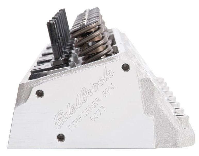 EDELBROCK SB Chevy, 70cc combustion chambers with straight plugs, 195cc Intake Performer RPM Cylinder Heads - Single - Complete ED60739 Autofit