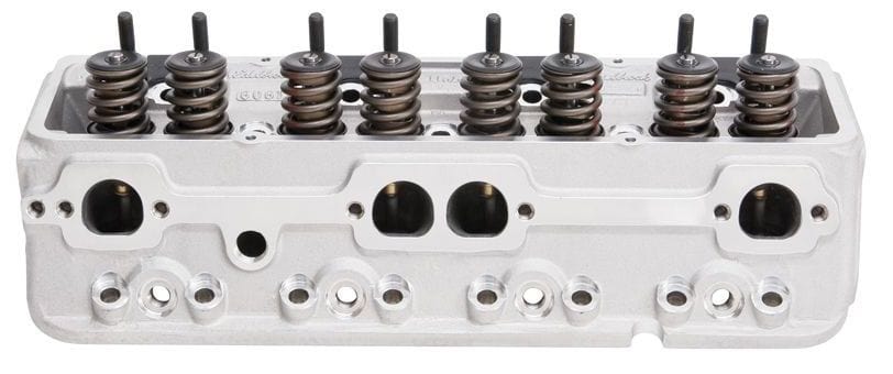EDELBROCK SB Chevy, 70cc combustion chambers with straight plugs, 195cc Intake Performer RPM Cylinder Heads - Single - Complete ED60739 Autofit