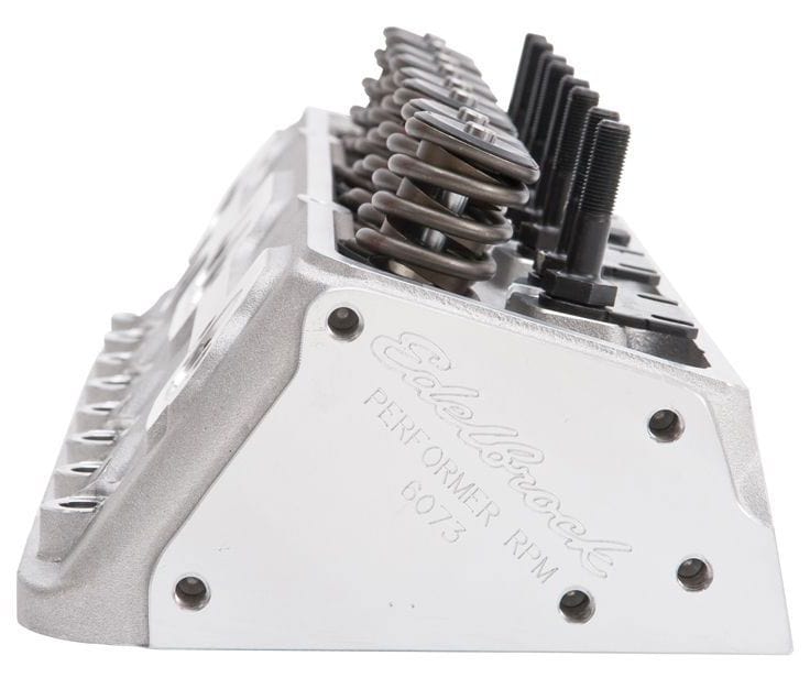 EDELBROCK SB Chevy, 70cc combustion chambers with straight plugs, 195cc Intake Performer RPM Cylinder Heads - Single - Complete ED60739 Autofit