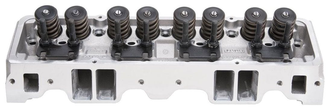 EDELBROCK SB Chevy, 70cc combustion chambers with straight plugs, 195cc Intake Performer RPM Cylinder Heads - Single - Complete ED60739 Autofit