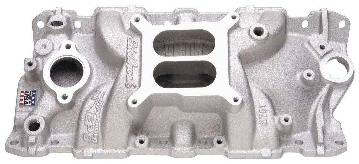 EDELBROCK SB Chevy, Idle - 5500 rpm, Dual Plane, non-EGR Performer EPS Intake Manifold ED2701 Autofit