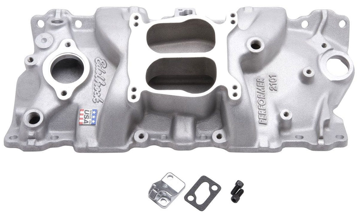 EDELBROCK SB Chevy, Idle to 5500 rpm, Dual Plane, non-EGR Performer Intake Manifold ED2101 Autofit