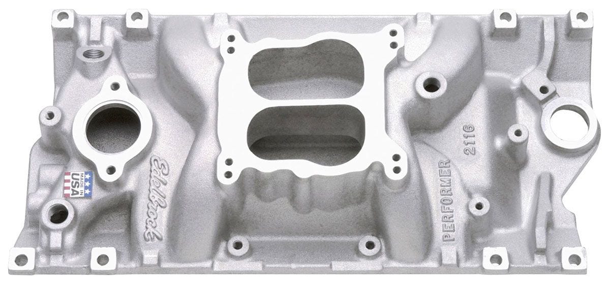 EDELBROCK SB Chevy Vortec, Idle - 5500 rpm, Dual Plane, non-EGR Performer Intake Manifold ED2116 Autofit