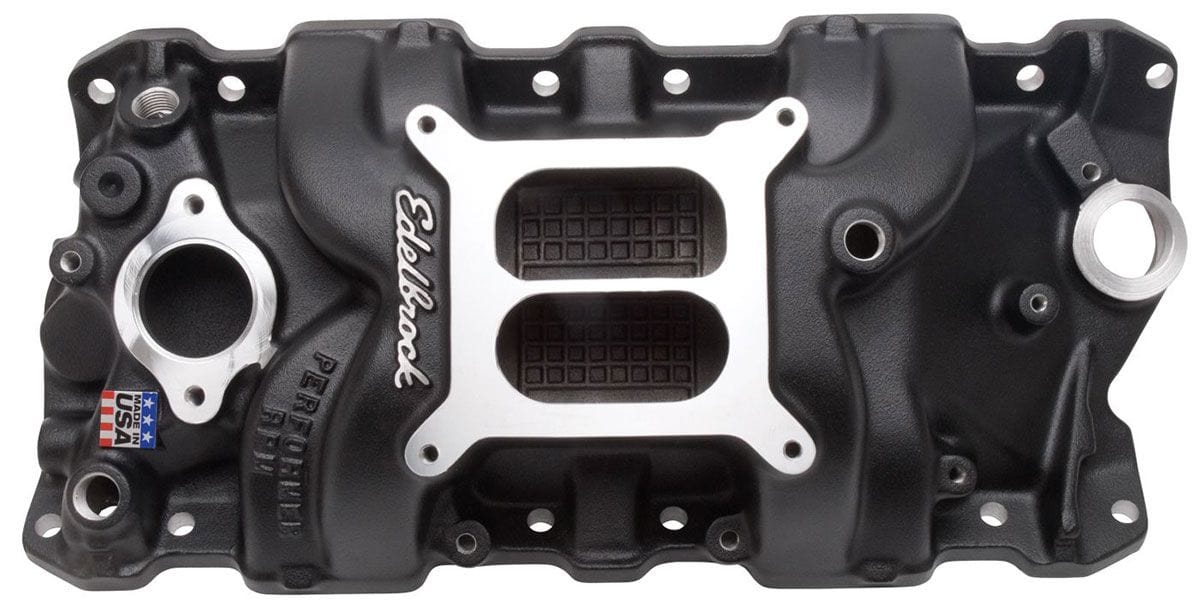EDELBROCK Small Block Chevy, 1500-6500 rpm Performer RPM Intake Manifold - Black finish ED71013 Autofit