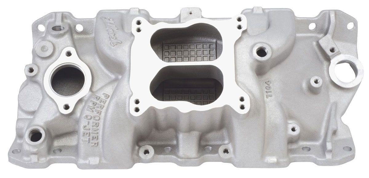 EDELBROCK Small Block Chevy, 1500-6500 rpm Performer RPM Q-Jet Intake Manifold ED7104 Autofit