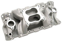 EDELBROCK Small Block Chevy 1987-95 cast iron heads, Idle - 5500 rpm, Dual Plan Performer Air-Gap Intake Manifold ED2604 Autofit