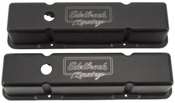Edelbrock Small Block Chevy 262-400, tall profile, 3.75"overall ht. Victor Series Valve Covers - Black Finish ED41733 Autofit