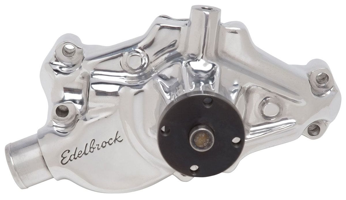 EDELBROCK Small Block Chevy Corvette 1984-91, Short Style, 3/4" pilot shaft Victor Series Aluminium Water Pump - Reverse Rotation Polished ED8825 Autofit