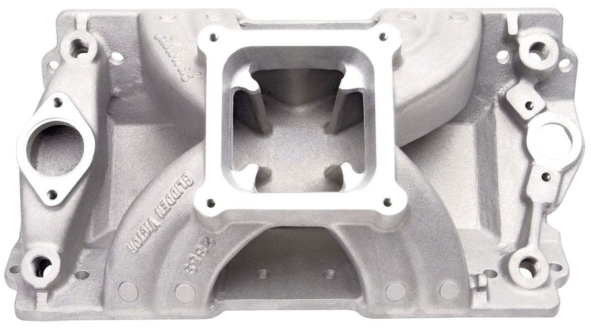 Edelbrock Small Block Chevy, with 4500 Series carburettor, 5000-8500 rpm Victor Glidden 18° Intake Manifold ED2859 Autofit