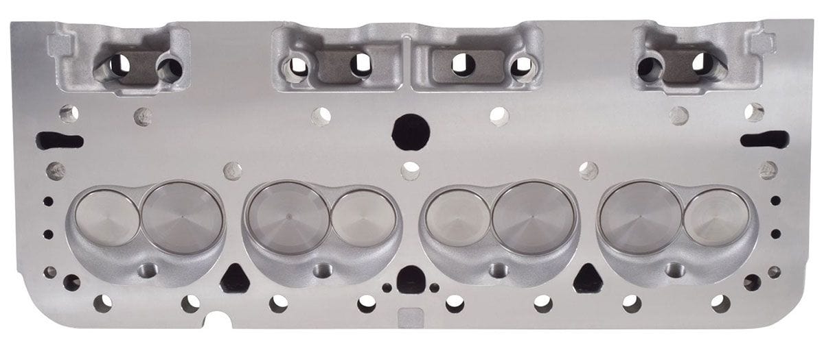 EDELBROCK Small Block Chevy, With straight plugs, 185cc Intake Port, 64cc chamb E-Street 185 Cylinder Heads - Pair - Complete ED5089 Autofit