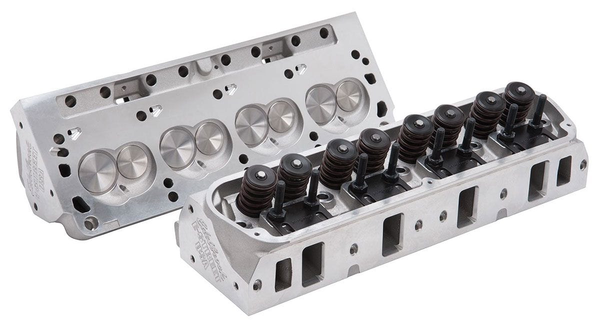 EDELBROCK Small Block Ford, 170cc Intake Port, 1.90" Intake Valves, Made In USA E-Street Cylinder Heads - Pair - Complete ED5023 Autofit