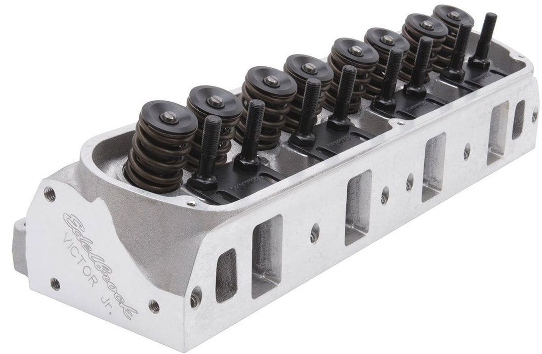 EDELBROCK Small Block Ford 289-351W, 60cc chambers, 210cc intake port, mech rol Victor Jr. 20° Cylinder Heads - Single - Complete ED77199 Autofit