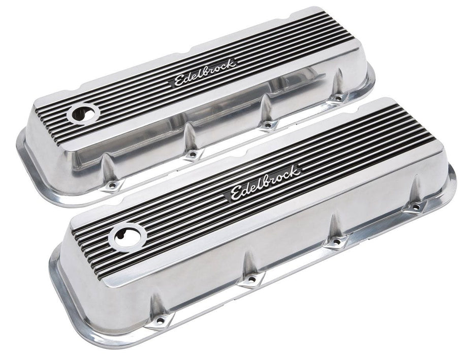 EDELBROCK Suit BB Chev With Edelbrock Logo Elite 2 Series Tall Valve covers - Polished ED4275 Autofit