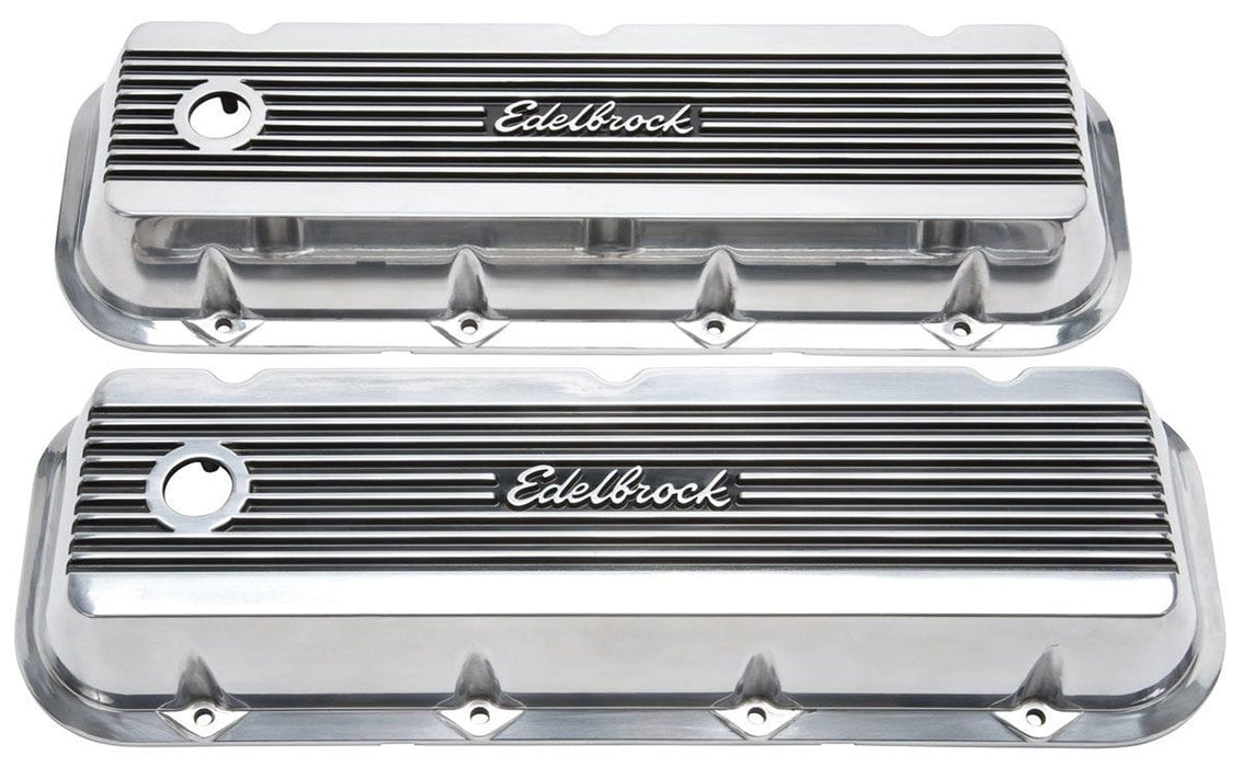 EDELBROCK Suit BB Chev With Edelbrock Logo Elite 2 Series Tall Valve covers - Polished ED4275 Autofit