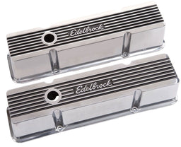 EDELBROCK Suit SB Chev With Edelbrock Logo Elite 2 Series Tall Valve covers - Polished ED4263 Autofit