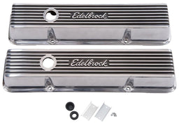 EDELBROCK Suit SB Chev With Edelbrock Logo Elite 2 Series Tall Valve covers - Polished ED4263 Autofit