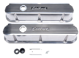 EDELBROCK Suit SB Ford 289-302-351 Windsor With Edelbrock Logo Elite 2 Series Tall Valve covers - Polished ED4264 Autofit