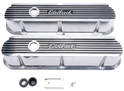 EDELBROCK Suit SB Ford 289-302-351 Windsor With Edelbrock Logo Elite 2 Series Tall Valve covers - Polished ED4264 Autofit