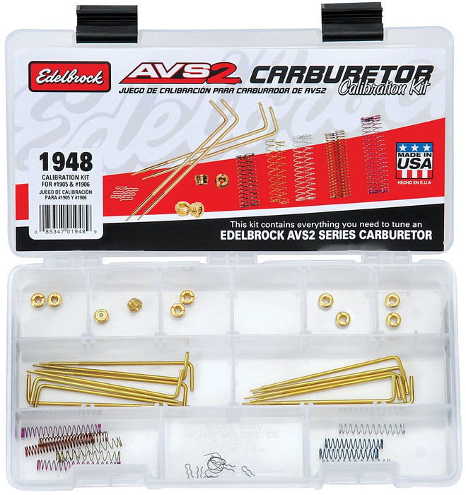 EDELBROCK Suits ED1905 & ED1906 AVS2 650cfm Carburettors Carburettor Calibration Kit ED1948 Autofit
