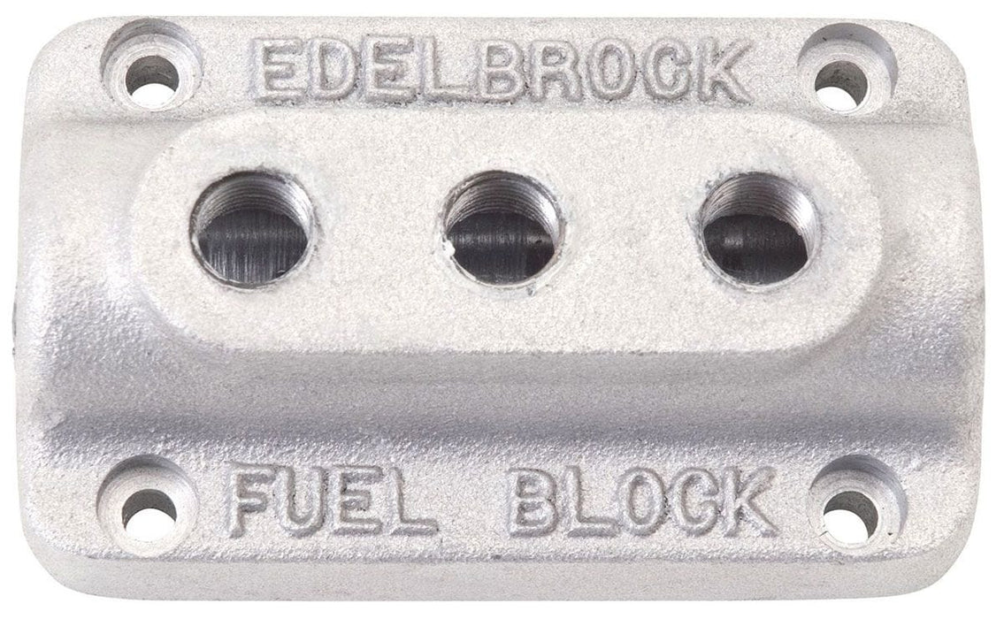 EDELBROCK Triple Outlet Fuel Block, 3/8" inlet, 1/4" outlet Fuel Distribution Block ED1285 Autofit