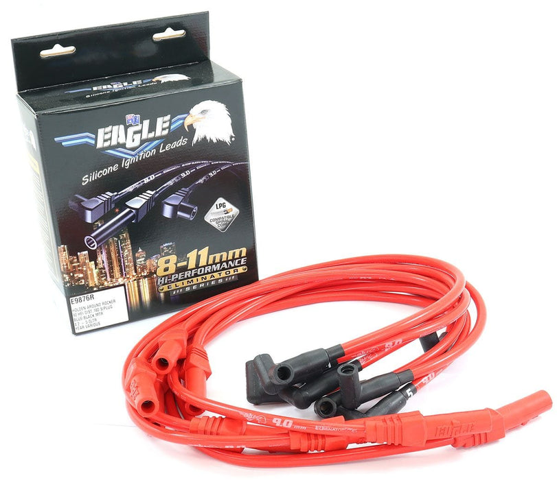 EL Suit Holden V8 With HEI Cap 90° Distributor & 180° Spark Plug (Suit L 9mm Eliminator Series I Around Rocker Cover Lead Set - Red ELE9876R Autofit