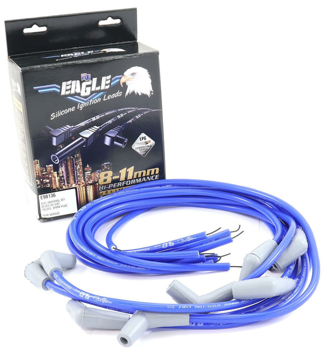 EL Universal V8 Set With HEI Cap 90° Distributor & 135° Spark Plug 9mm Eliminator Series I Lead Set - Blue ELE98136 Autofit
