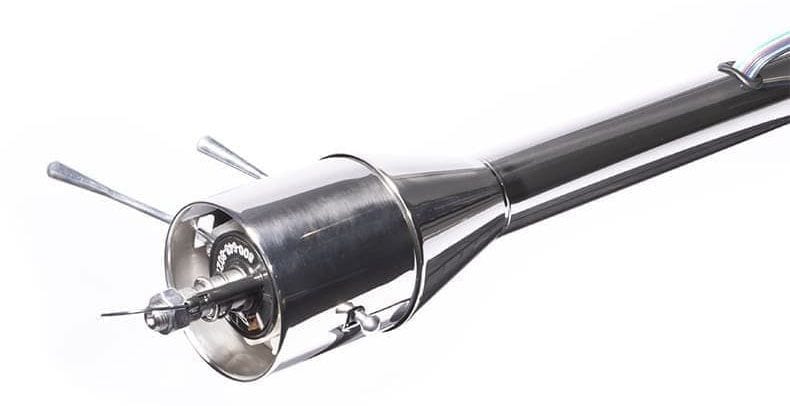 FLAMING 1-3/4"OD x 1"DD Shaft 30" Floor Shift Tilt Steering Column - Polished Finish FR20001SS Autofit