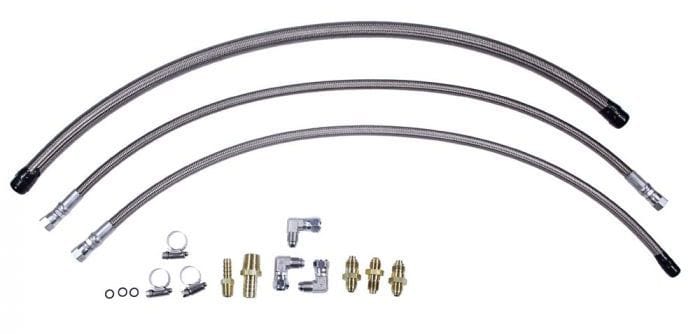 FLAMING Fits Flaming River Power Rack (GM Style) Stainless Braided Hose Kit - Remote Reservoir FR1610 Autofit