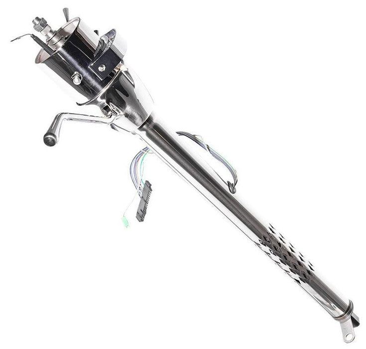 FLAMING Poilished S/S, Fits Manual Box, 2" O.D, 1" DD 33" Column Shift Laser Cut Tilt Steering Column FR20022SSLC Autofit