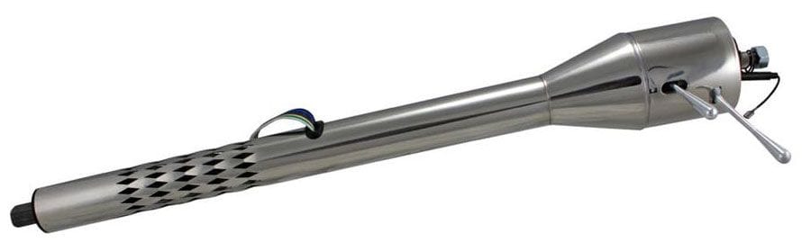 FLAMING Poilished S/S, Fits Manual Box, 2" O.D 32" Floor Shift Laser Cut Tilt Steering Column FR20006SSLC Autofit