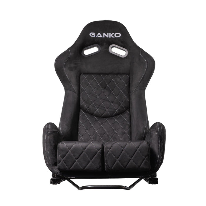 GANKO JP Seats Silver Diamond Stitching GANKO JP - RECLINABLE SEAT - BLACK Autofit