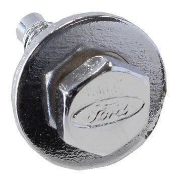 GARDENER 1/4-20" x 7/8", 3/4" O.D Washer With Ford Oval Logo Chrome Hex Washer Sems Body Bolts GW11-25212 Autofit